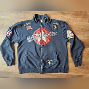 Vintage Mikasi de Coutier Custom Bomber Jacket w/Embroided Patches Mens XXL